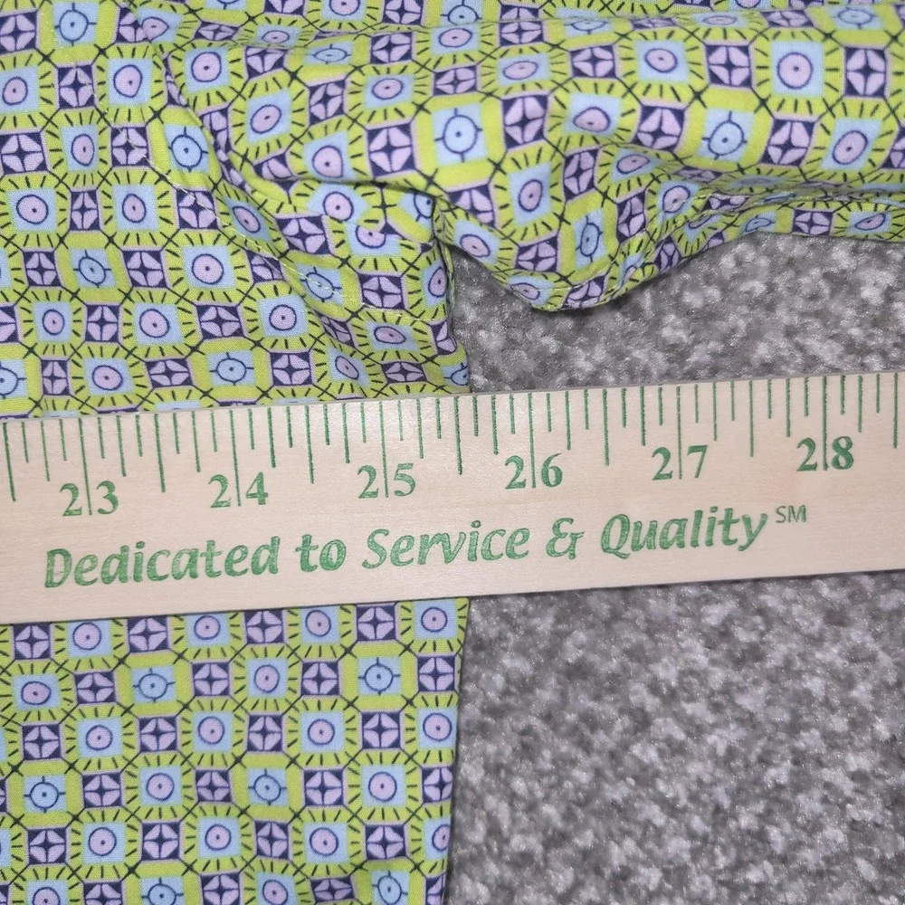 Thomas Dean Mens XL Long Sleeve Button Down Shirt Geometric Green Purple Cotton - Picture 7 of 7